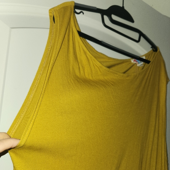 Free People Raquel Midi Dress Teen Spirit Mustard Yellow M Asymmetrical Maxi - Picture 16 of 16